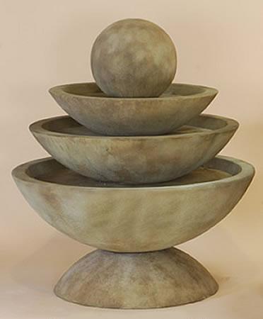Tondo Three Tier Outdoor Cast Stone Garden Fountain Fountain Tuscan